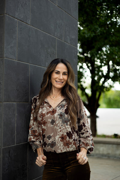 Autumn, floral blouse