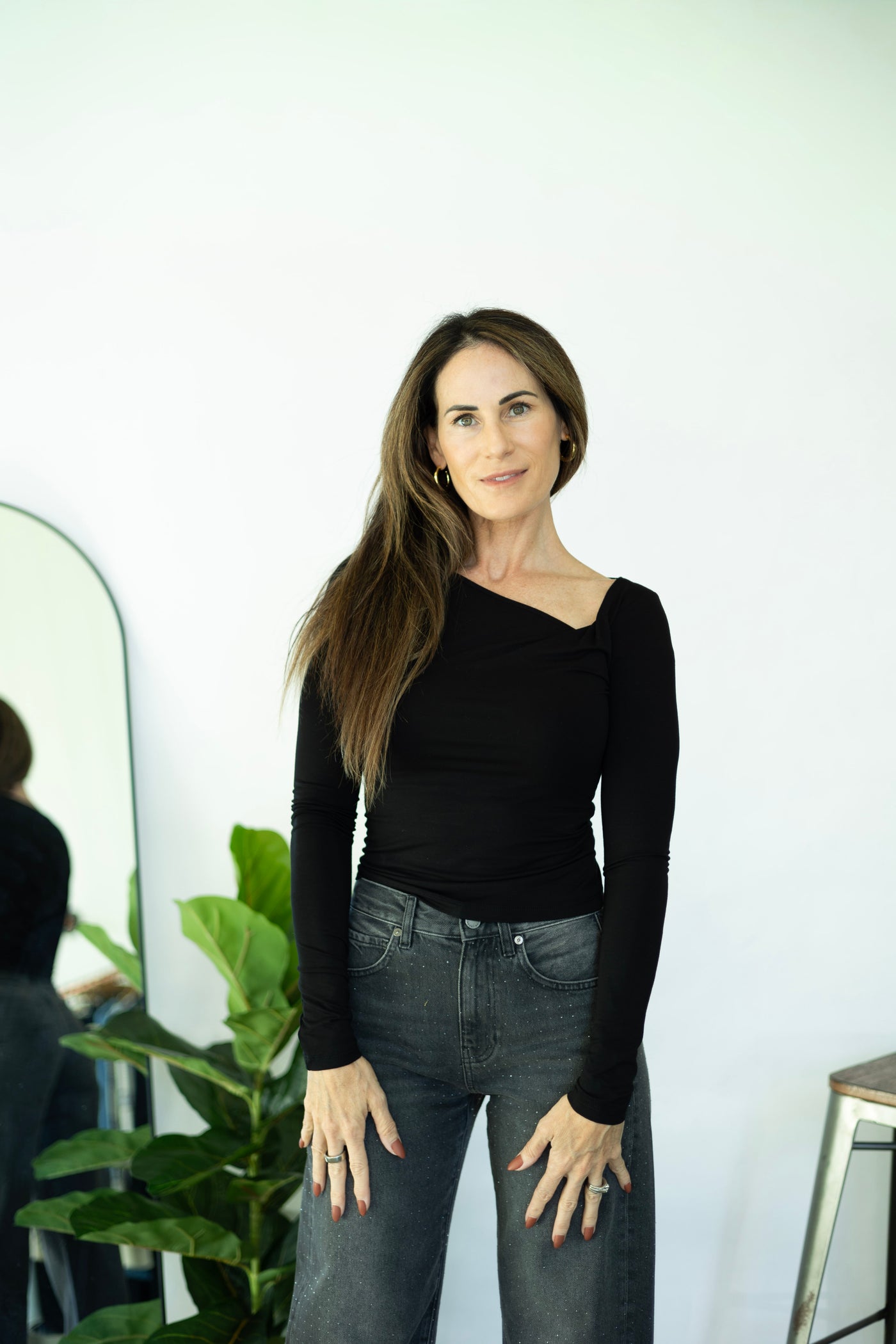 Asymmetrical black long sleeve