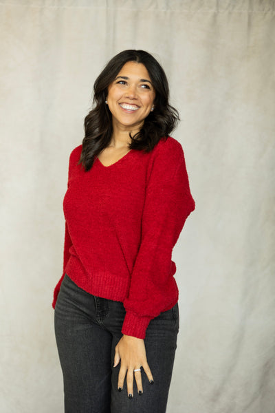 Teddy V Neck Sweater