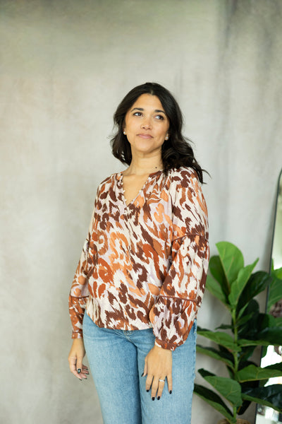 L/S Split Neck Blouse