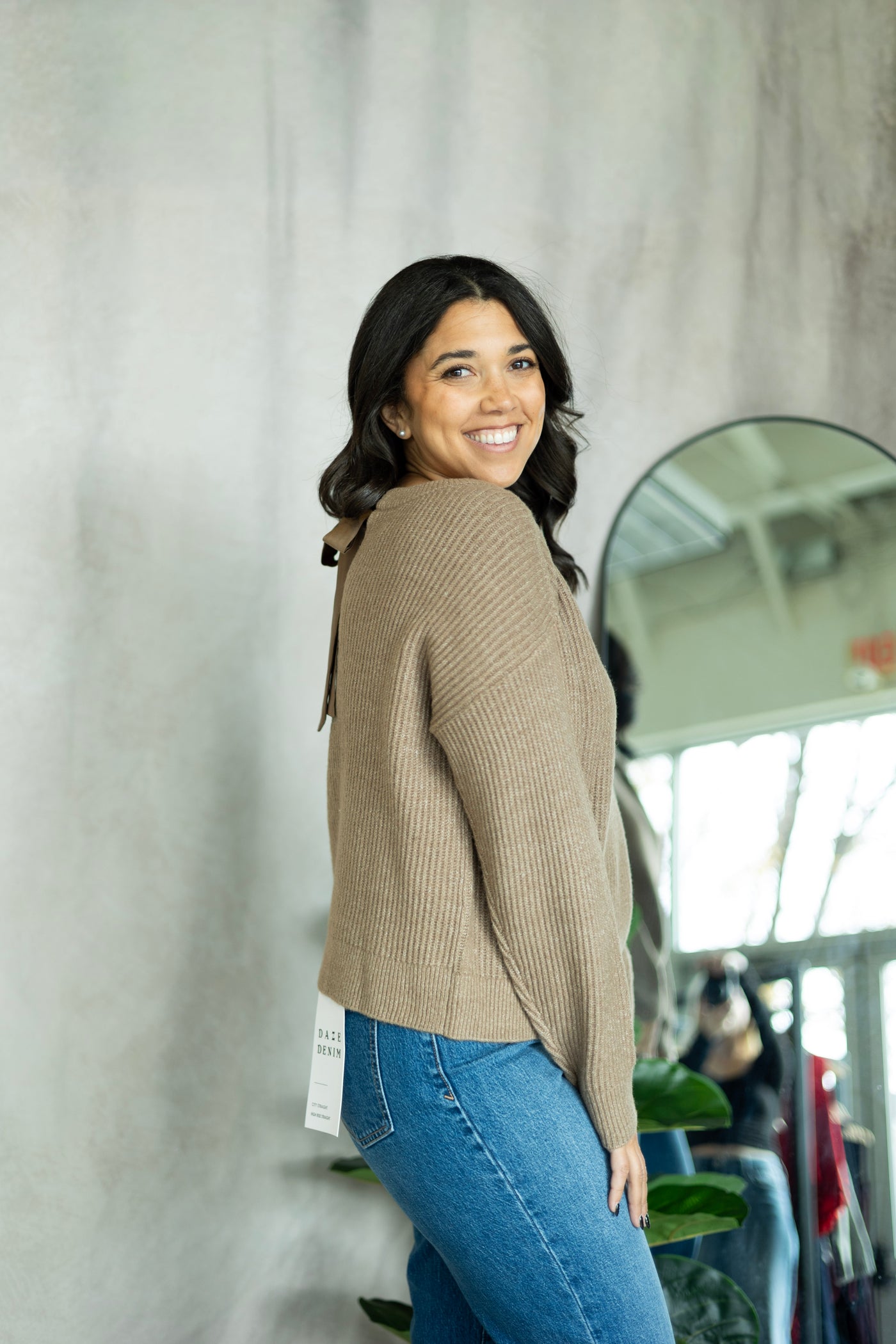 Stassi Satin Tie Sweater