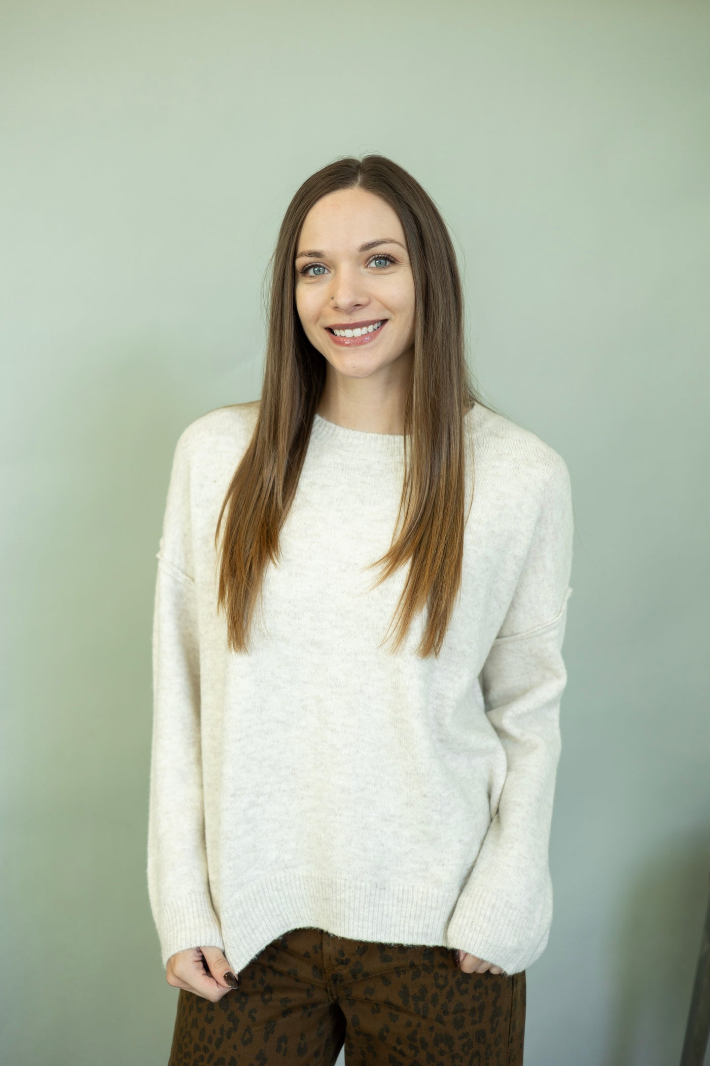 Light cream sweater for women