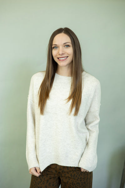 Light cream sweater for women