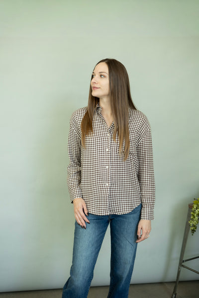 Soft plaid button up for women