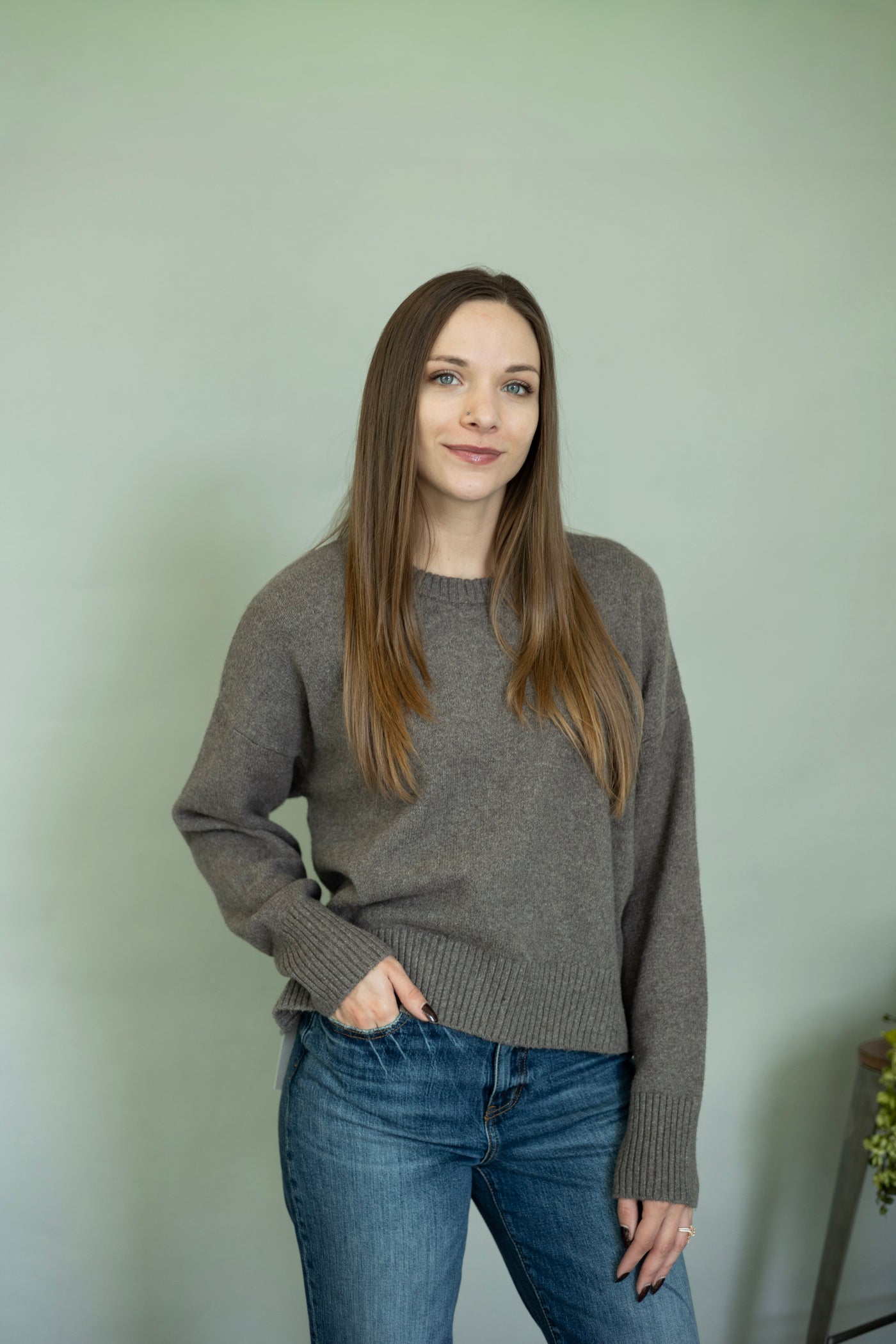 Casual brown sweater for women
