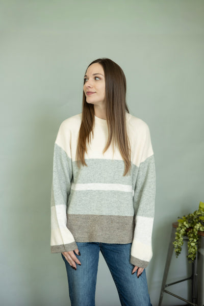 Oversized, color block sweater for women