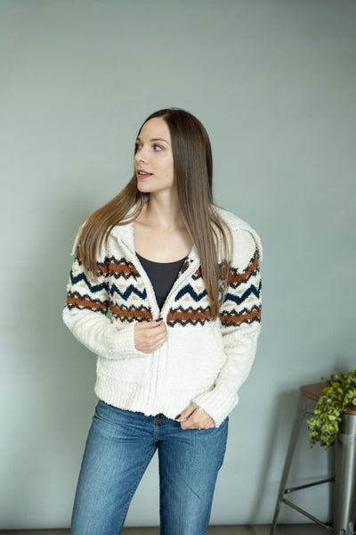 Cozy knitted jacket for women