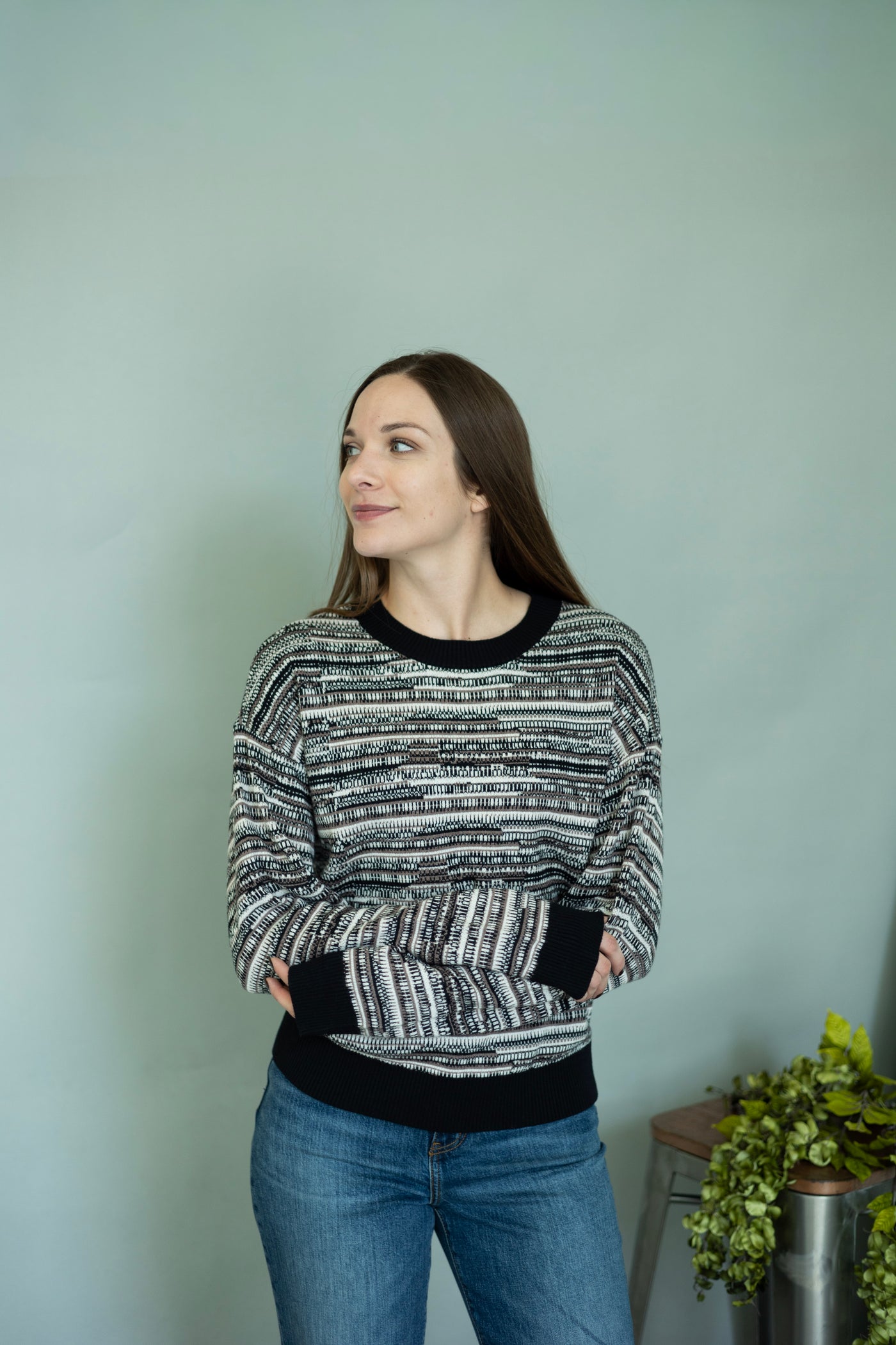 Patterned sweater for women