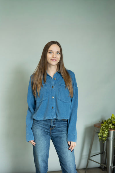 Cropped button up jacket