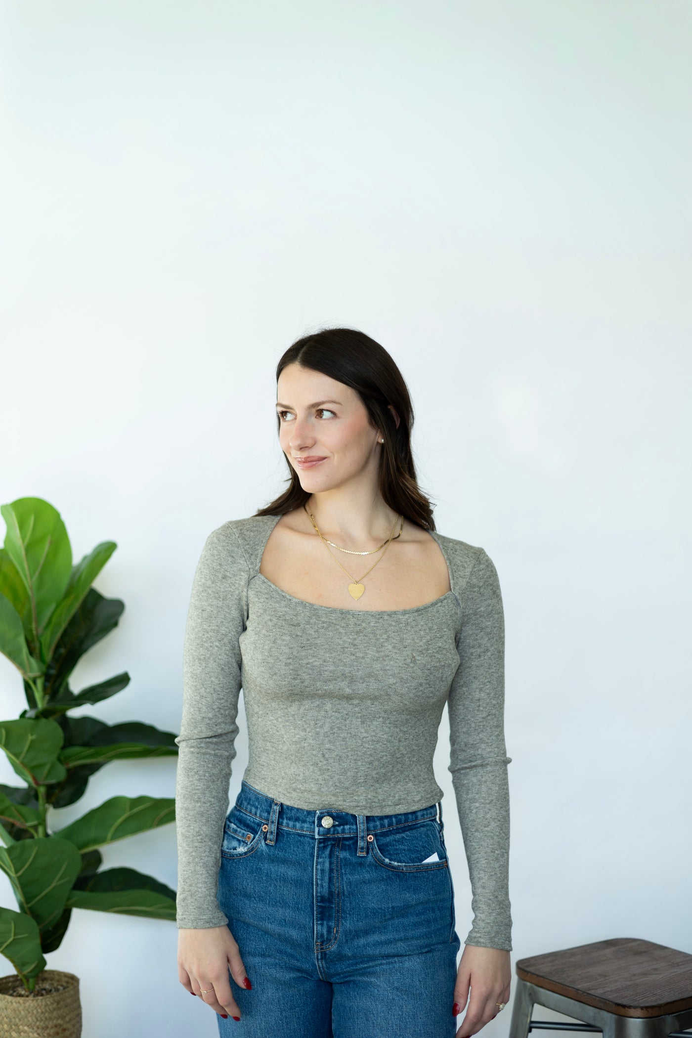 Knitted, elevated long sleeve for women