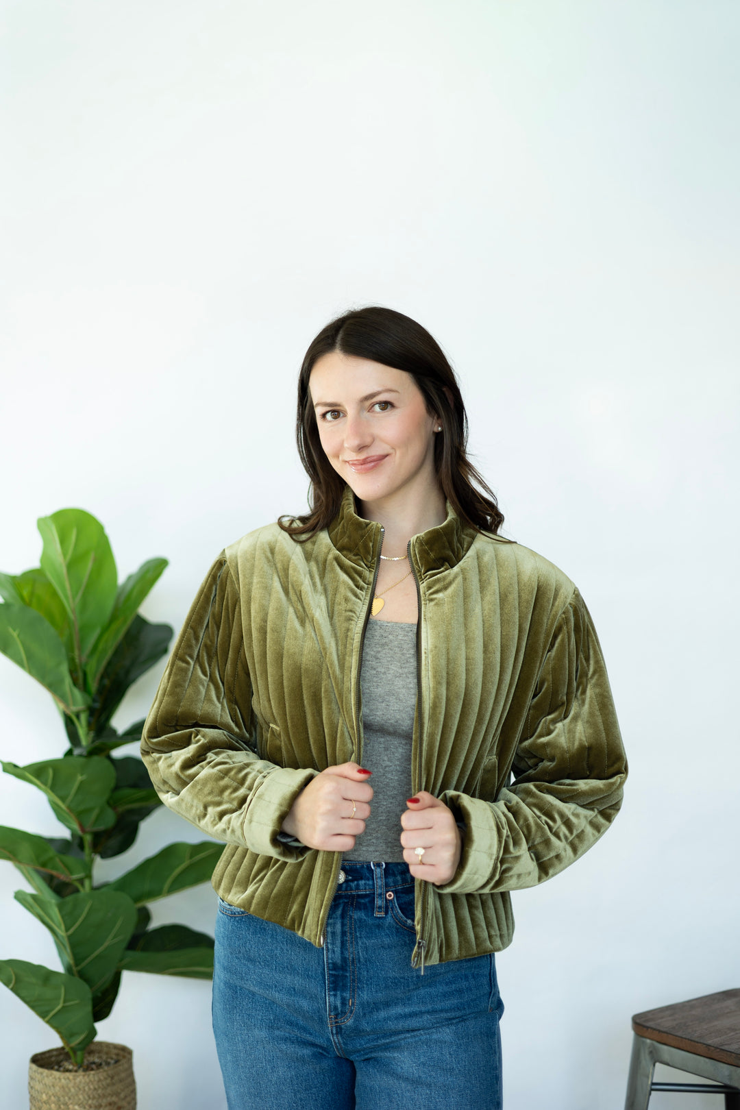 Bijou-Button Velour Down Jacket Bijou-Button Velour Down Jacket