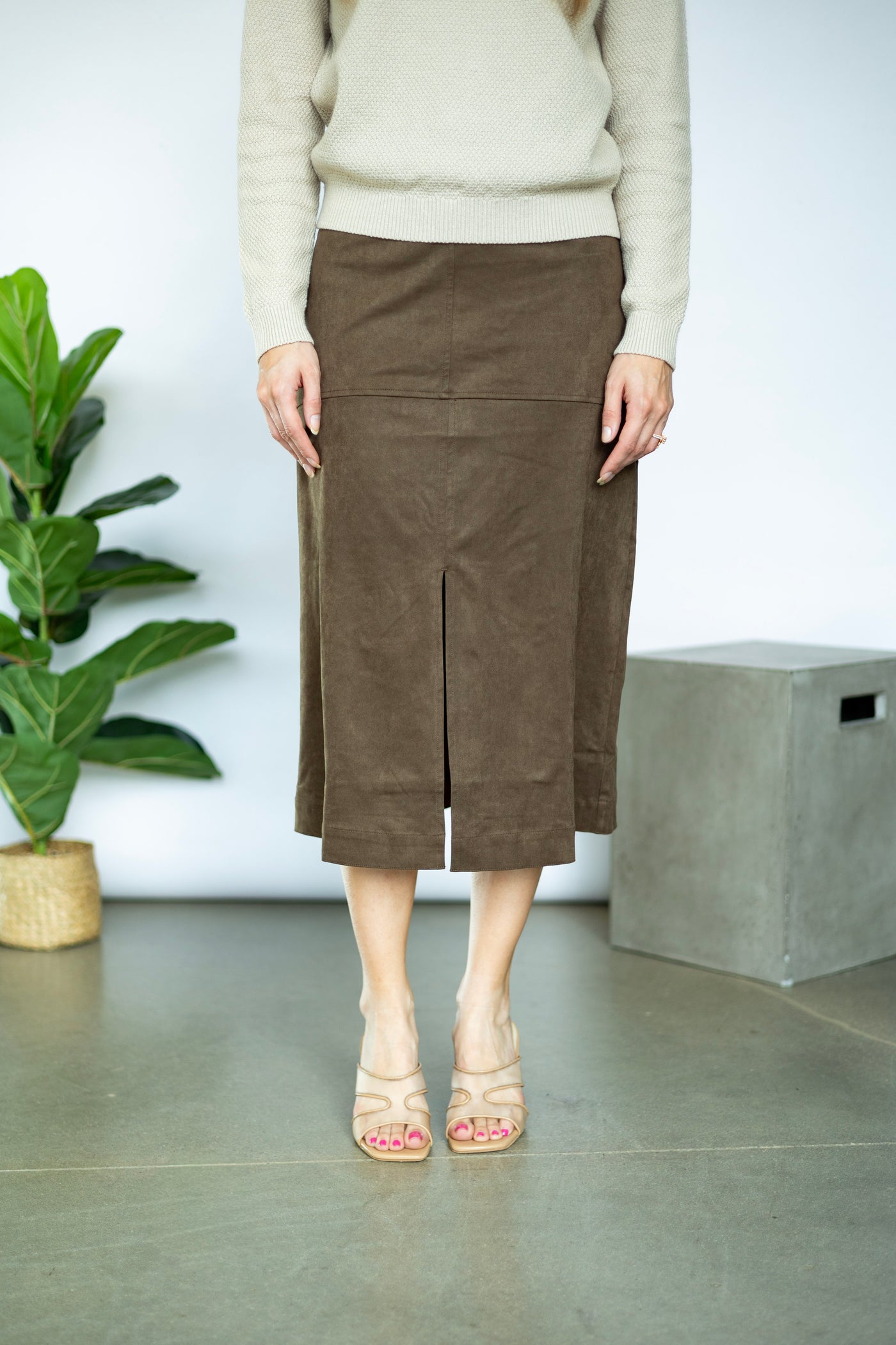 Vegan leather pencil skirt