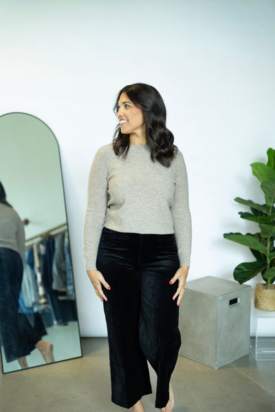 Sparkle Crew Neck Long Sleeve Sweater
