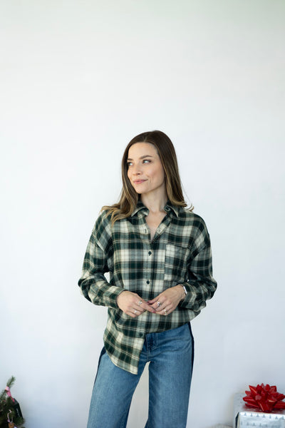 Women's green flannel