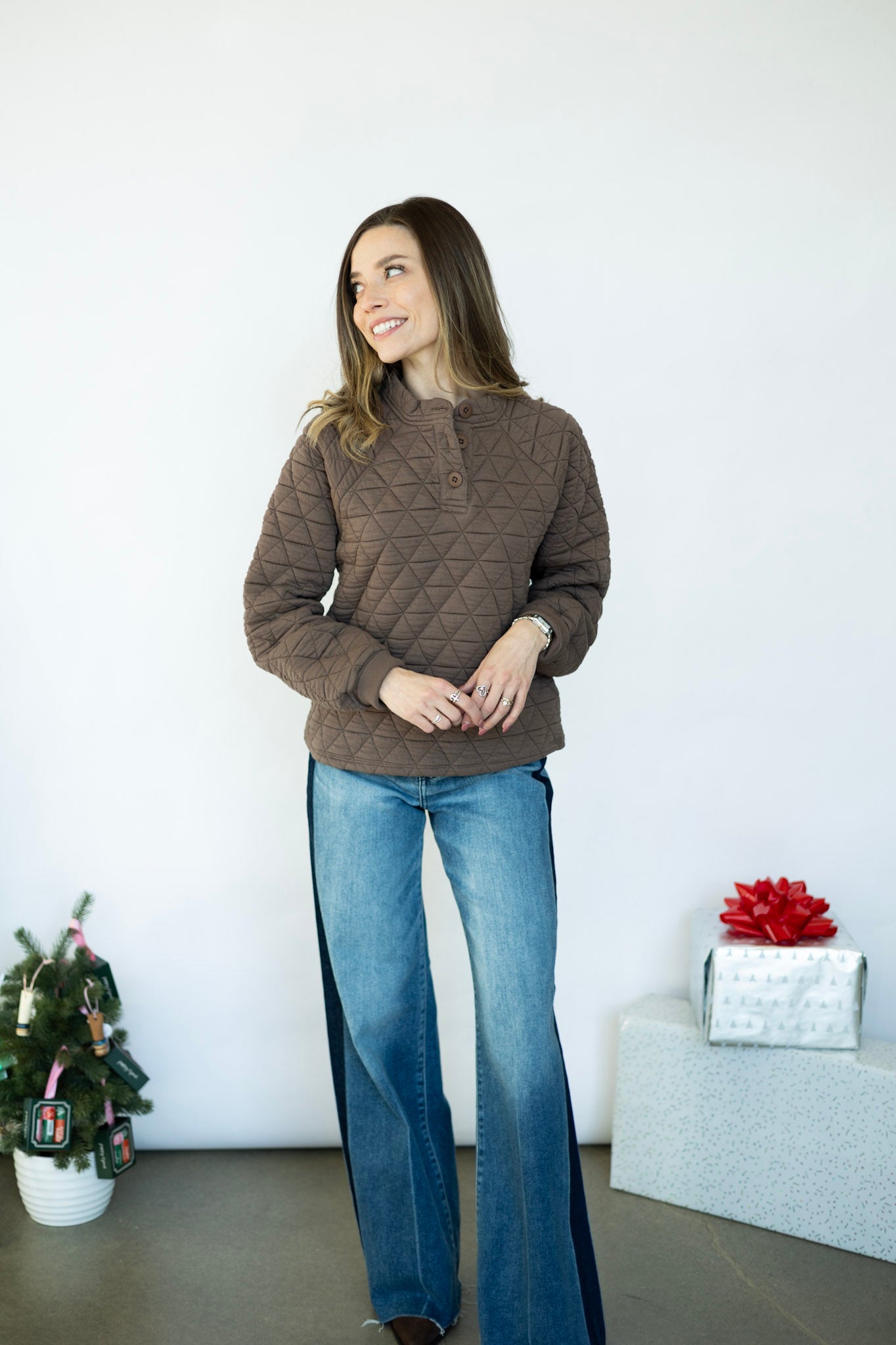 Women's quilted pullover