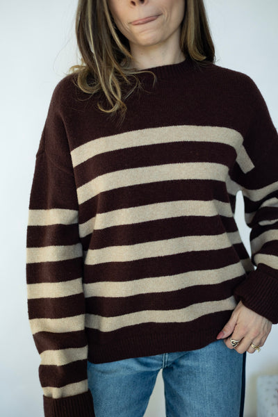 Brown striped sweater 
