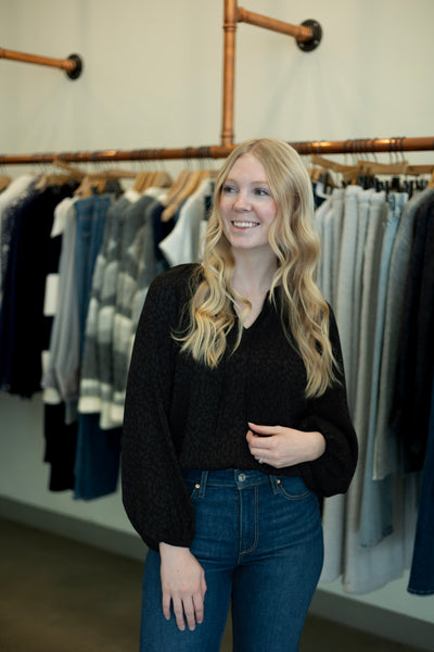 Leopard print, cropped blouse