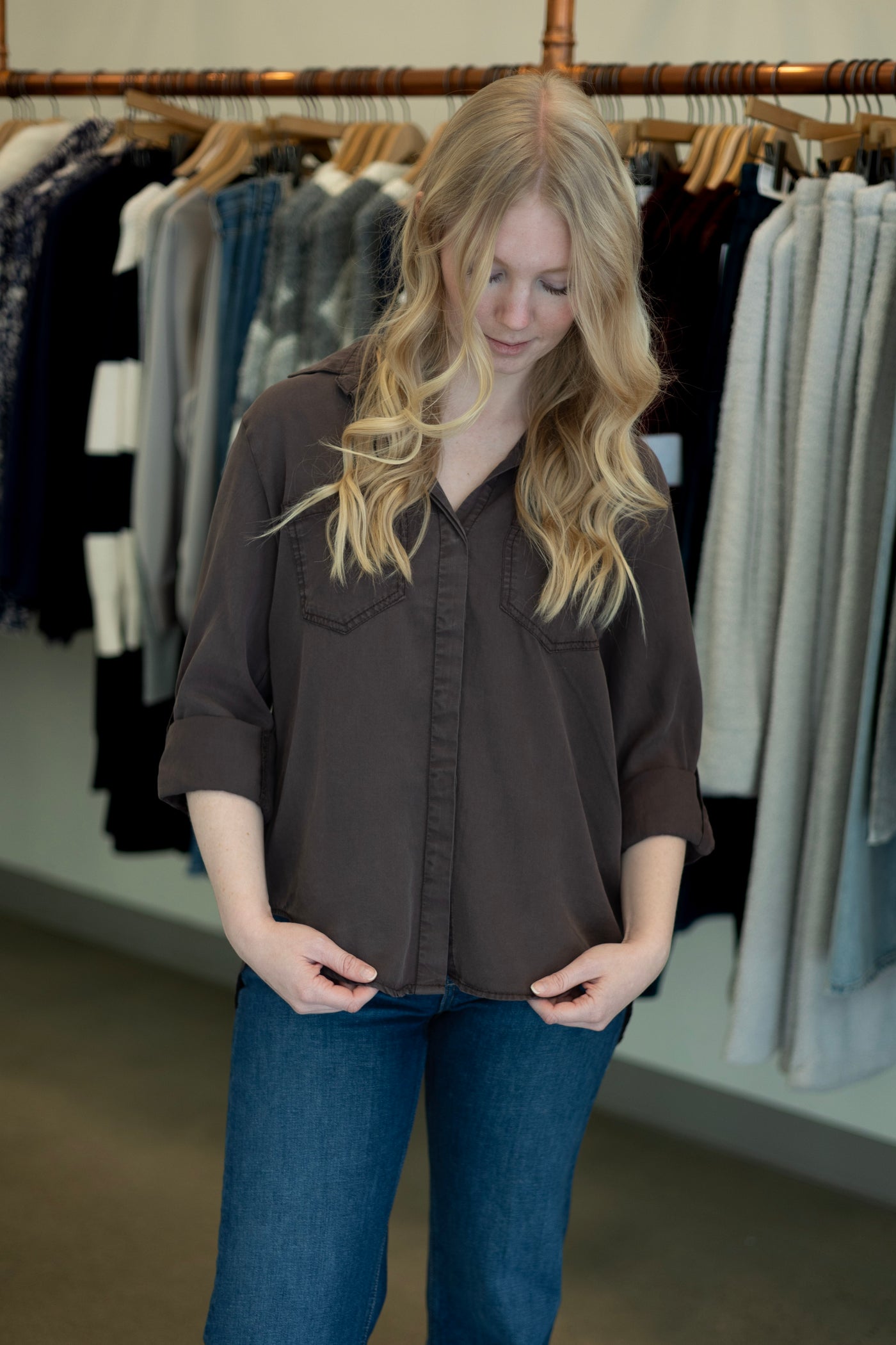 Long sleeve Tencel button down