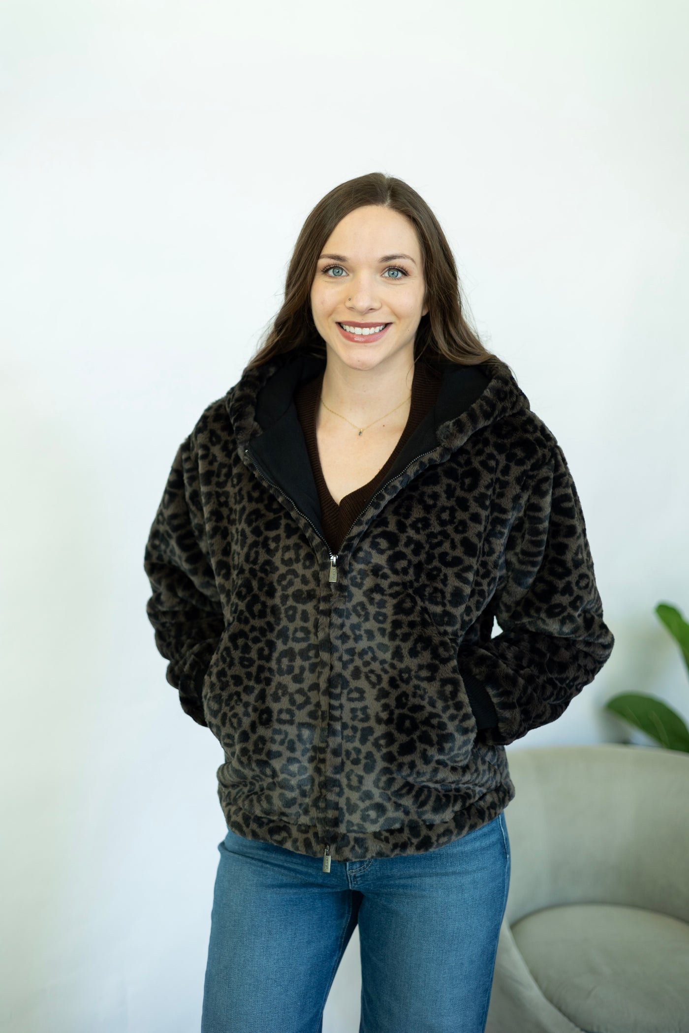 Lucia Fur Zip Up Jacket
