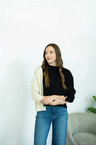 Color block sweater for women
