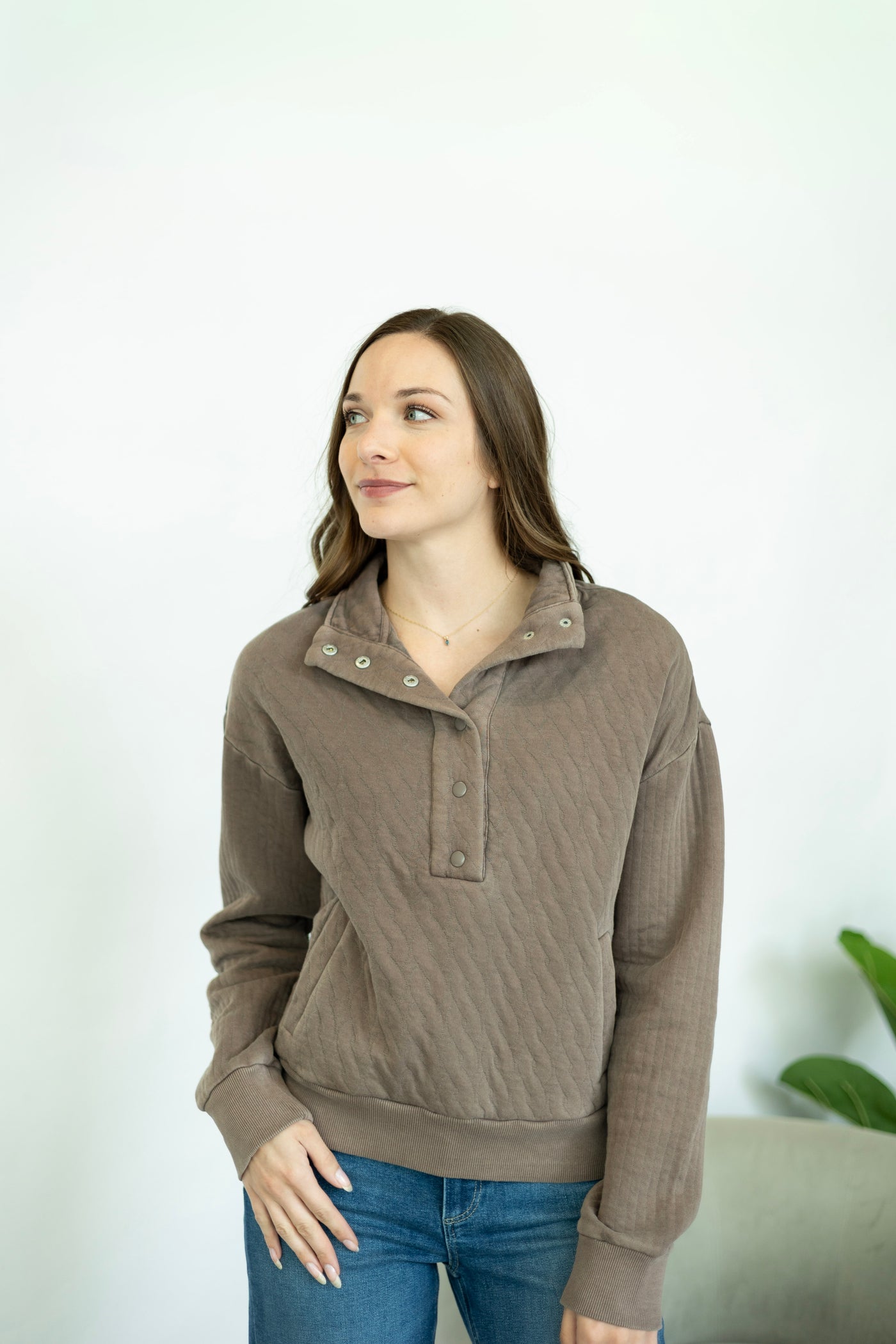 Quilted pullover for women