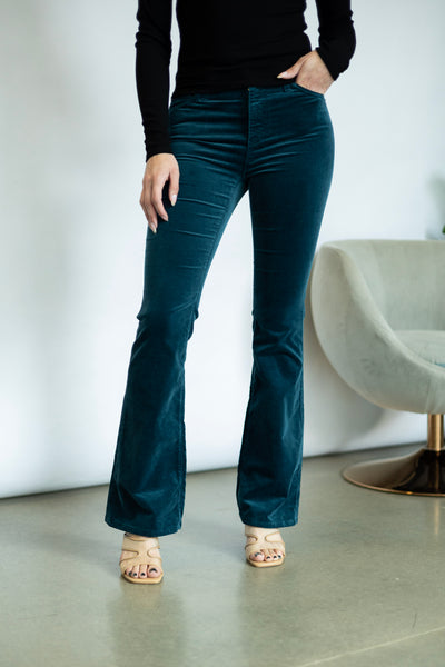 Blue, Velvet, boot cut jeans