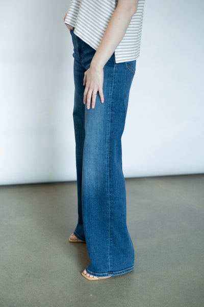 Long inseam dark wash jeans