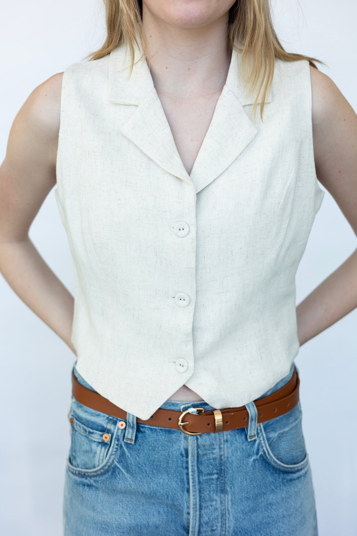 Women's linen vest for spring