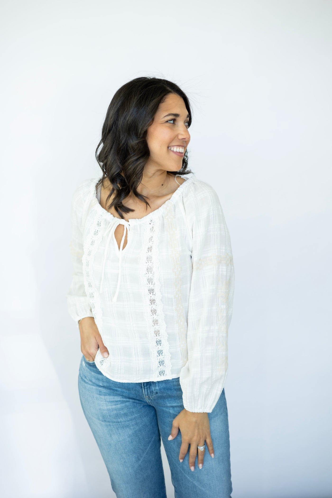 White off the shoulder blouse