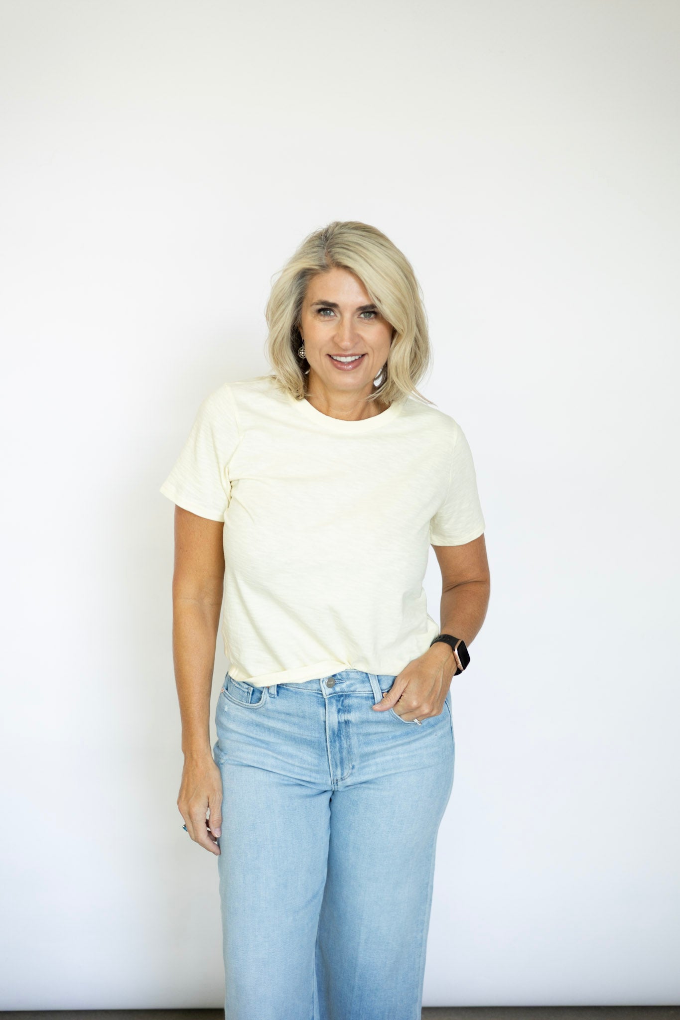 Butter yellow women's tee shirt