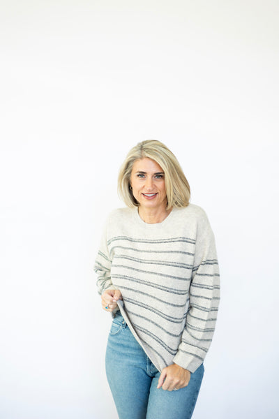 Open Windows Striped Pullover Sweater