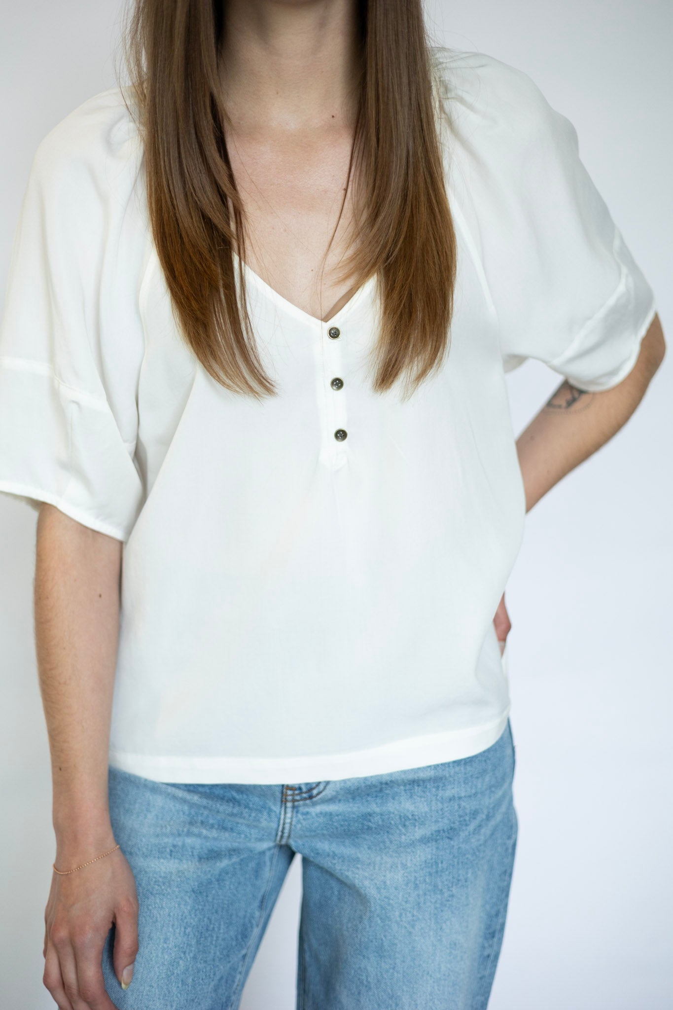 Classy Tencel short sleeve blouse