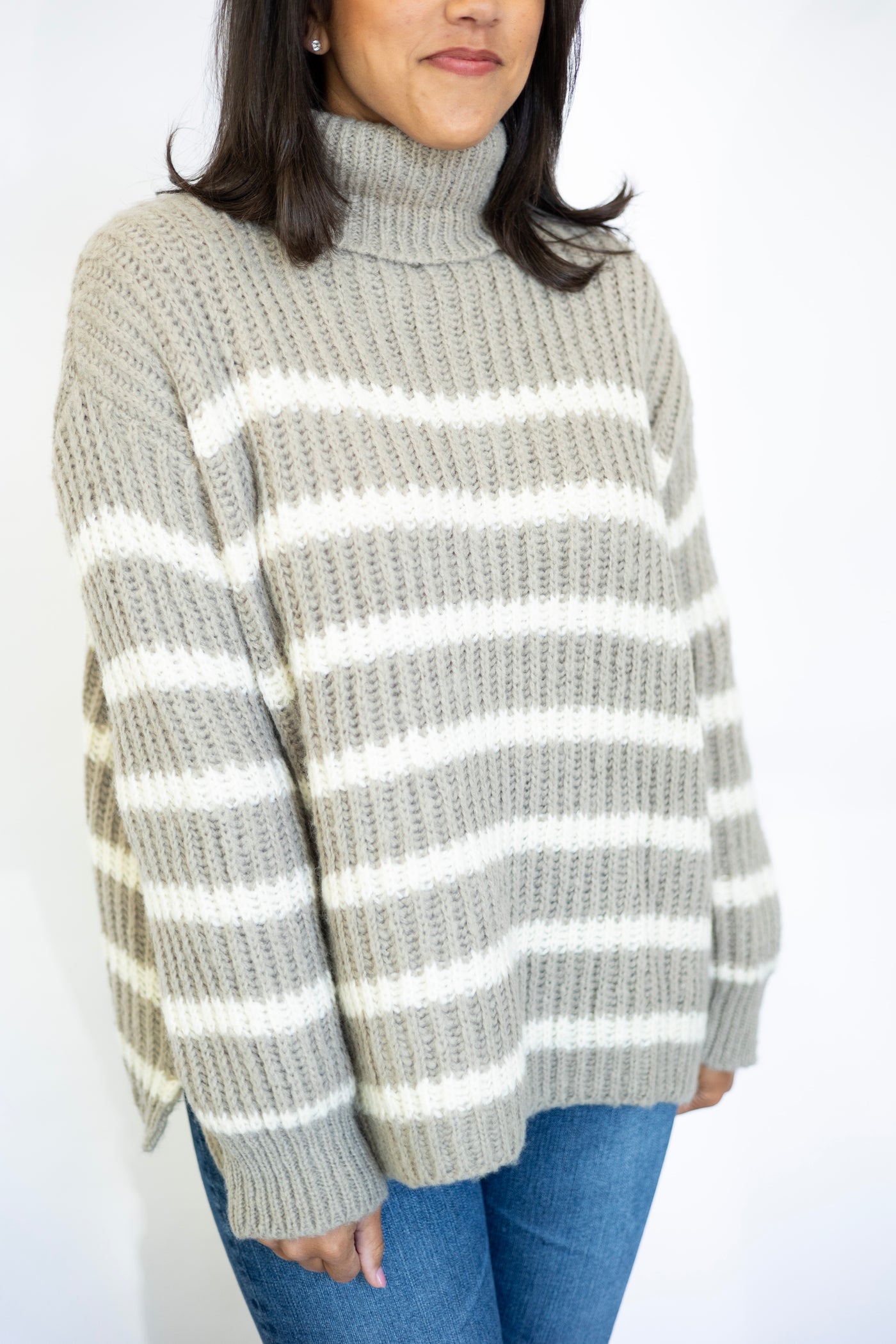 Aki Turtleneck Striped Sweater