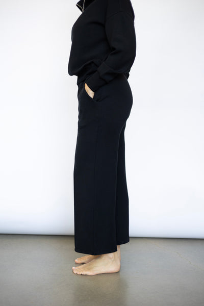Black wide leg sweatpants women