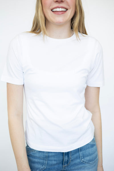 Women's white fitted tee
