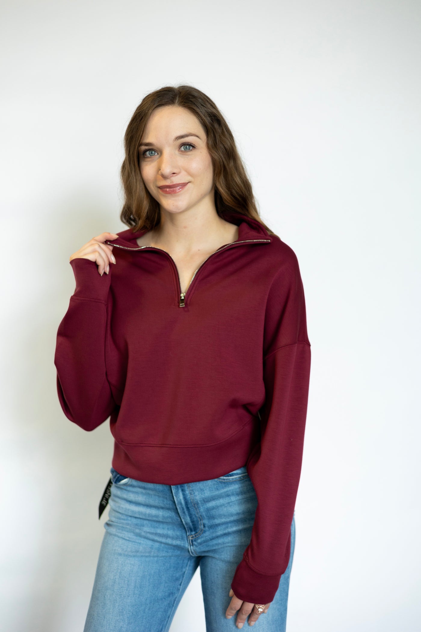 Mailyn Soft Knit LS Mockneck Half Zip