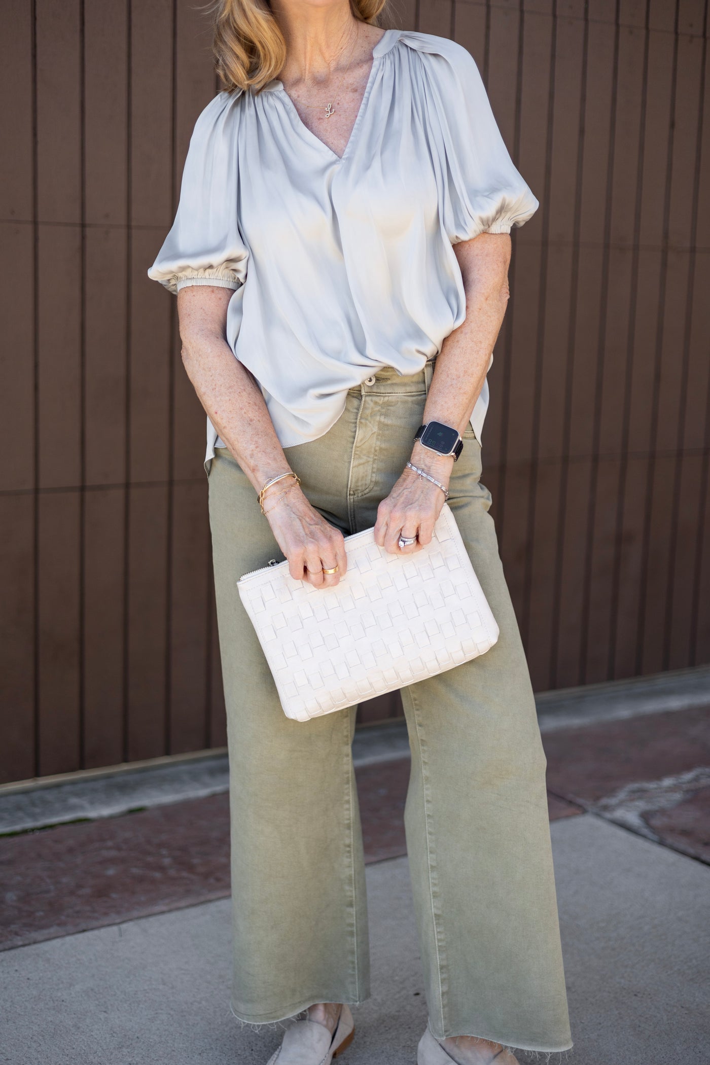 Half Sleeve V Neck Blouse