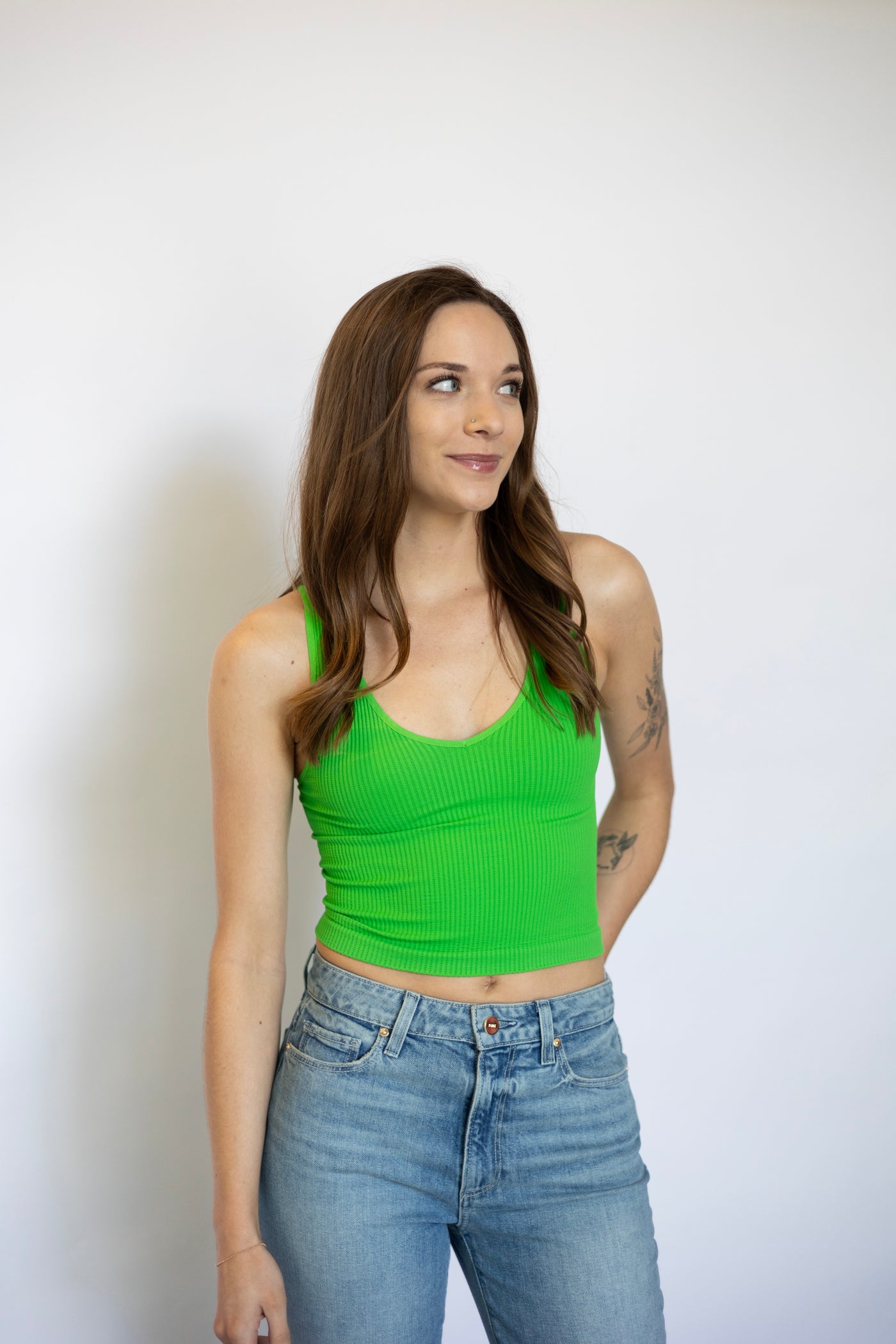 V-Neck Ribbed Crop Top