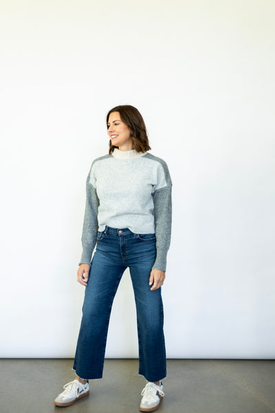 Victoria Color Block Funnel Neck Sweater