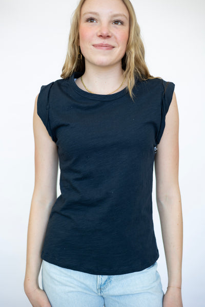 Everyday basic navy blue tee for women