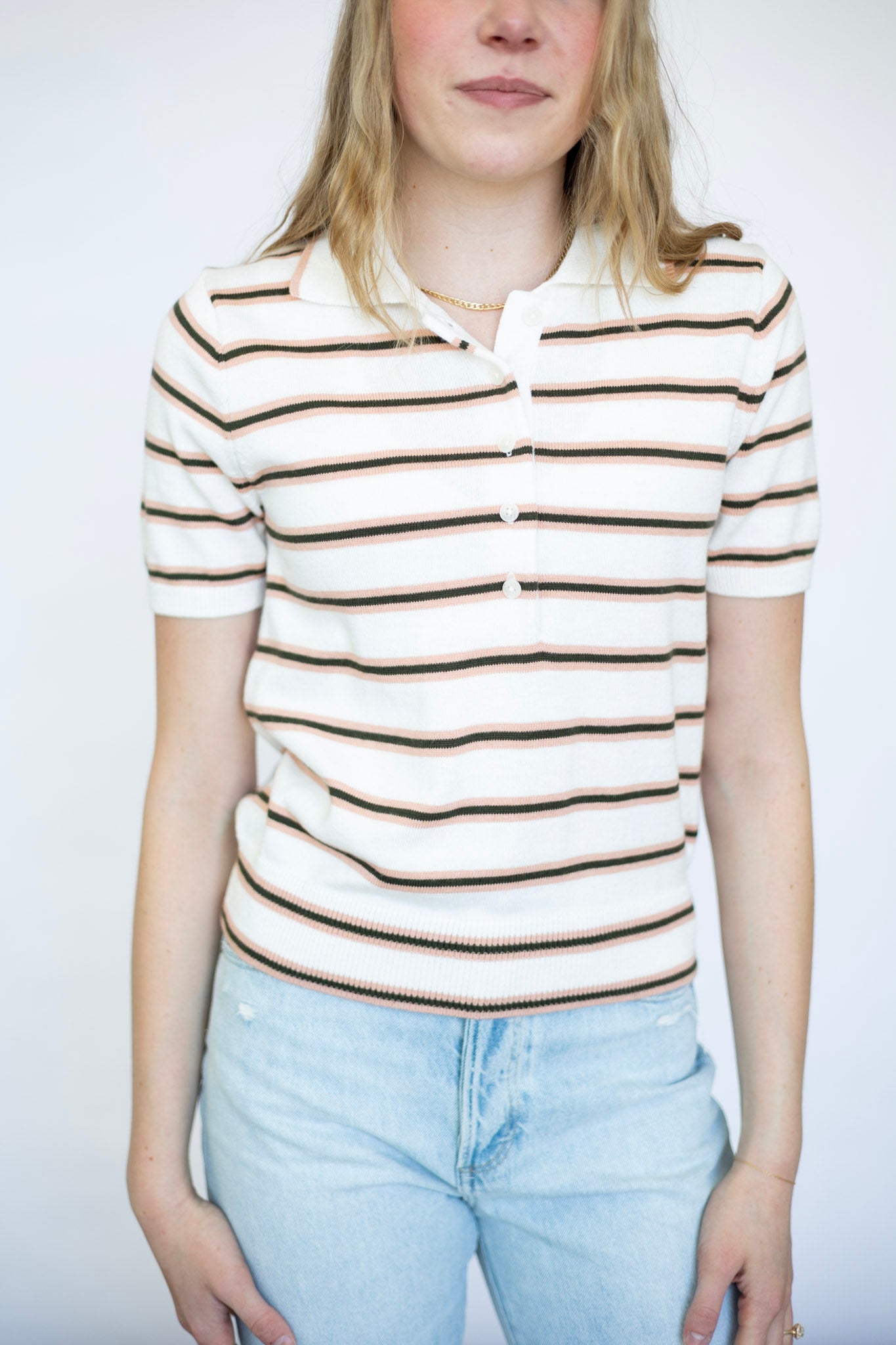 Faustine Button Neck Polo