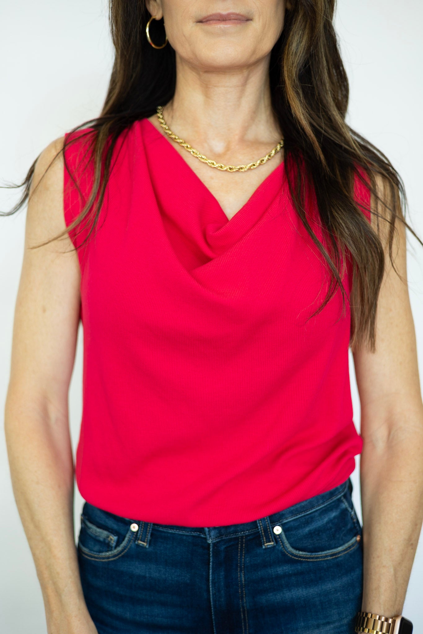Cowl Neck Sleeveless Top