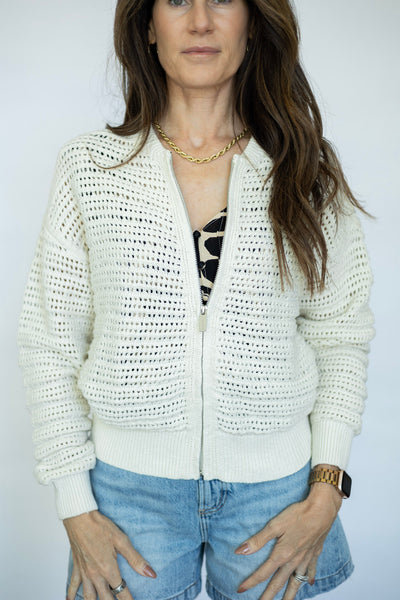 Open Knit Bomber