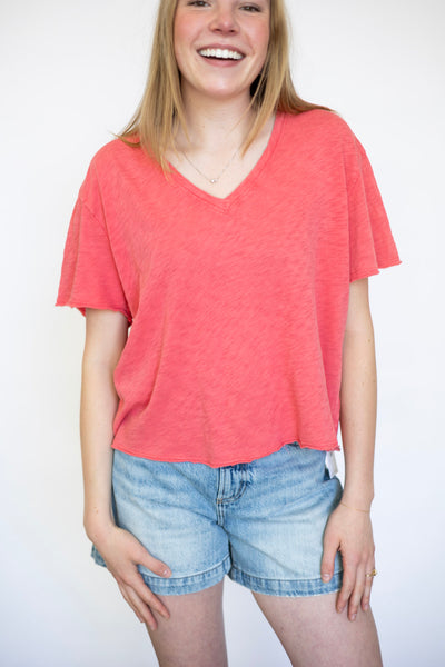 Charlie V-Neck S/S Boyfriend Tee