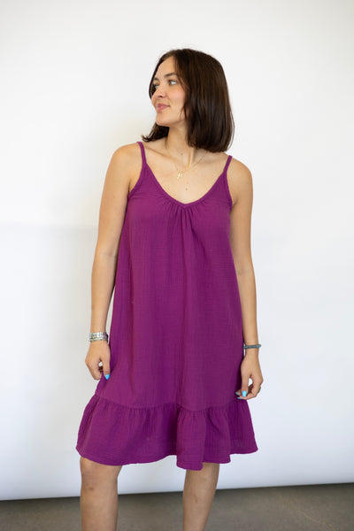 V-Neck Short Cami Ruffle Dress