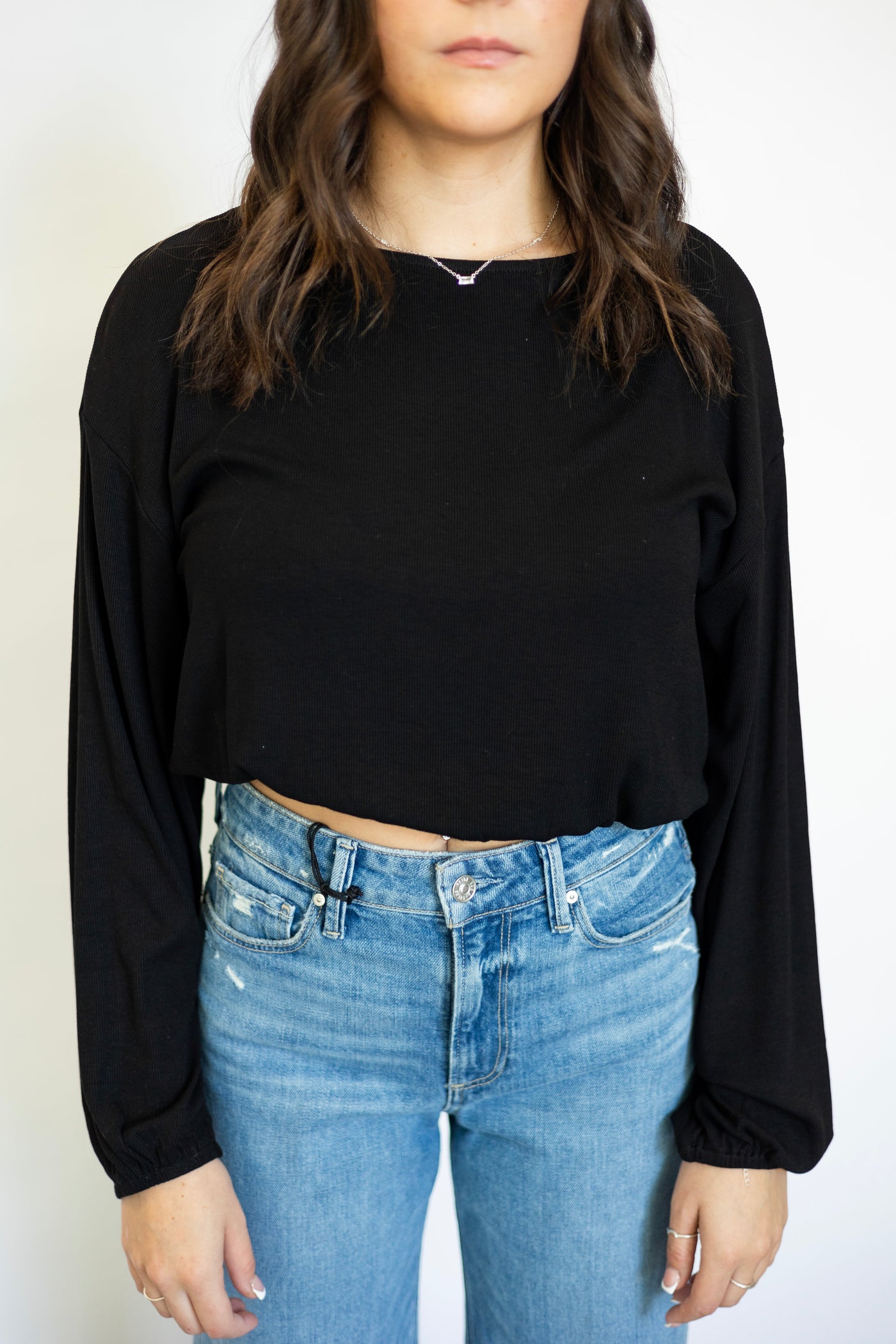 Look Up L/S Elastic Hem Top