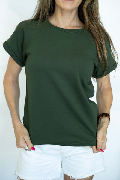 Thick green tee shirt for women