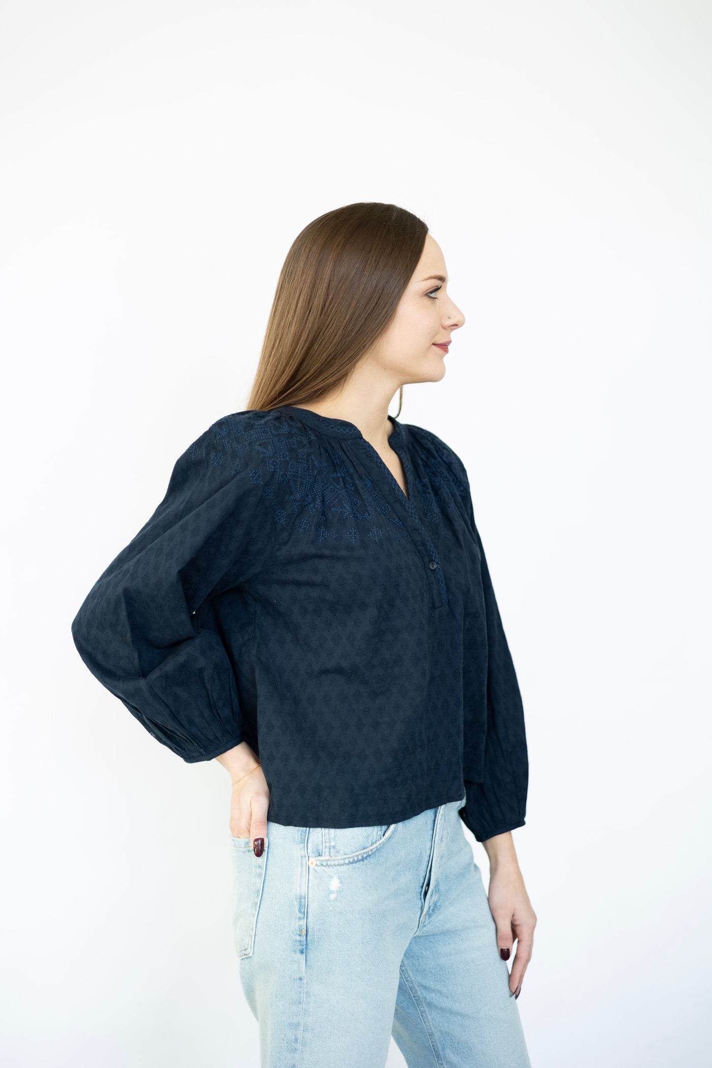 Women's navy blue blouse