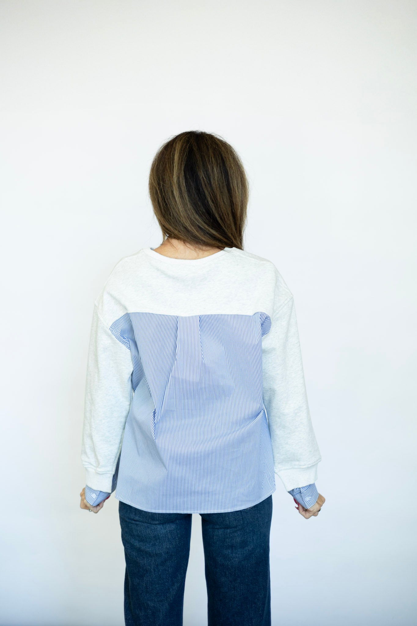 Mixed media top for women
