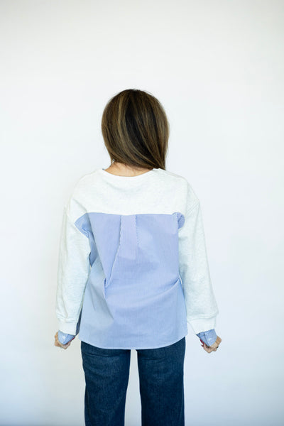 Mixed media top for women